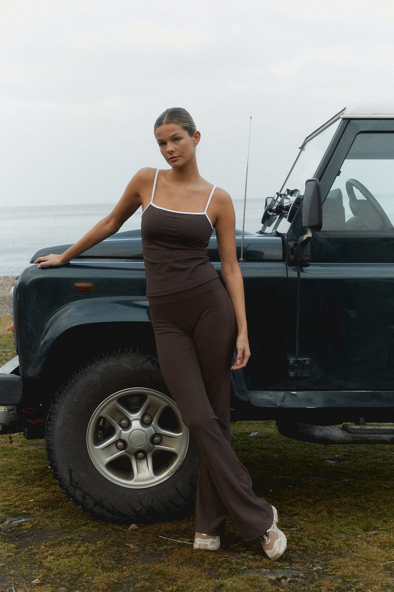 Pantalon Yoga Évasé - Marron pécan