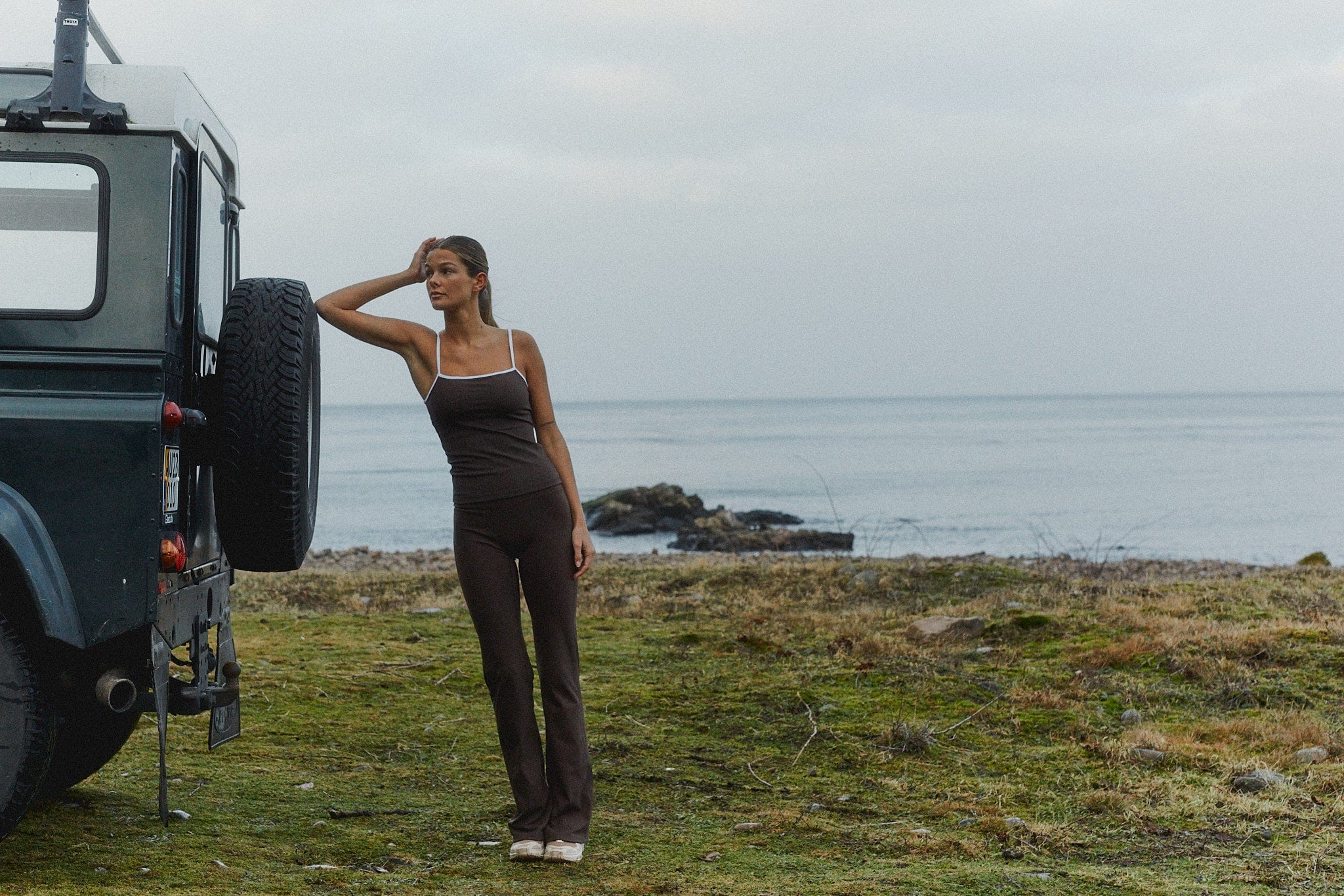 Pantalon Yoga Évasé - Marron pécan