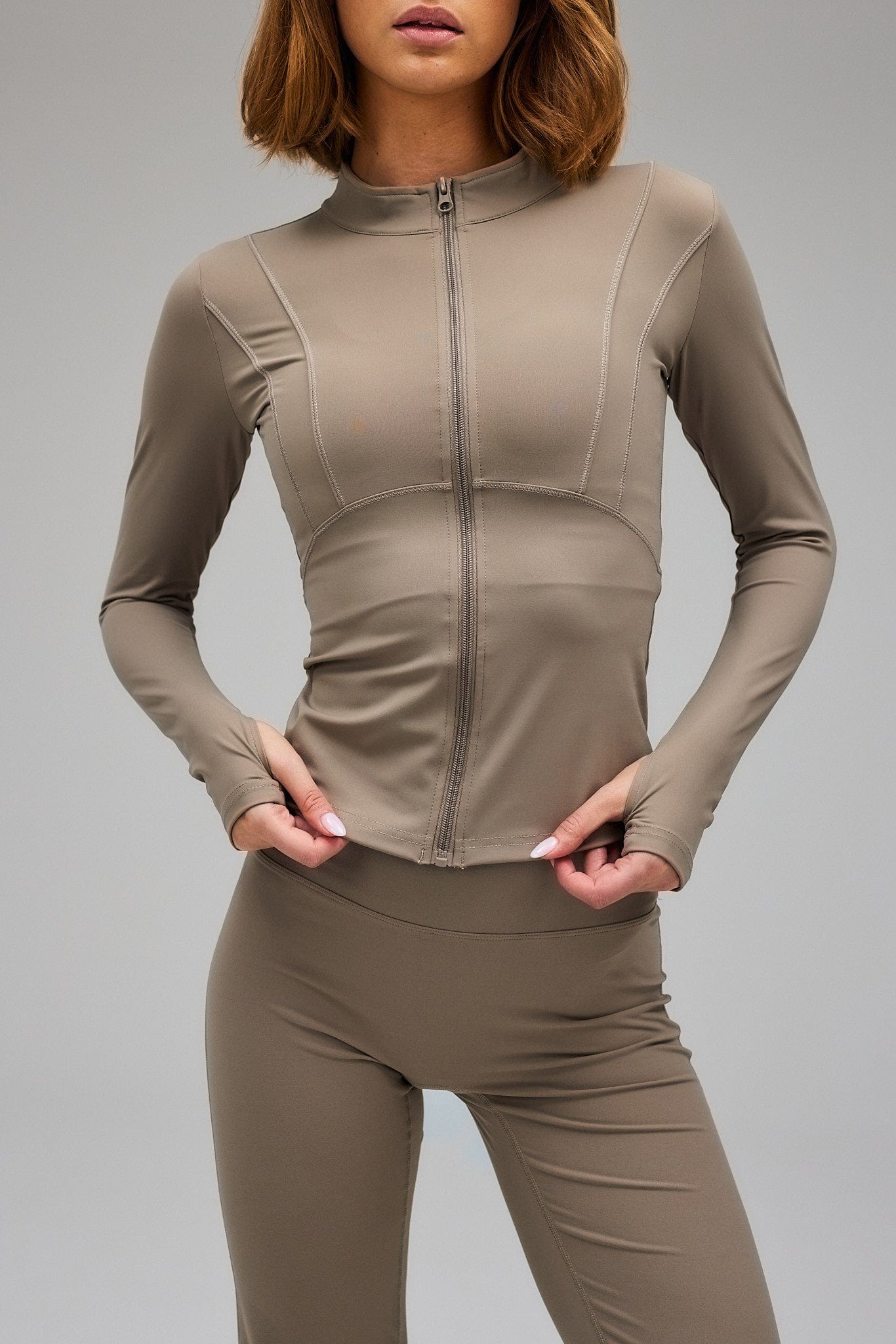 Veste Zip – Beige Sable